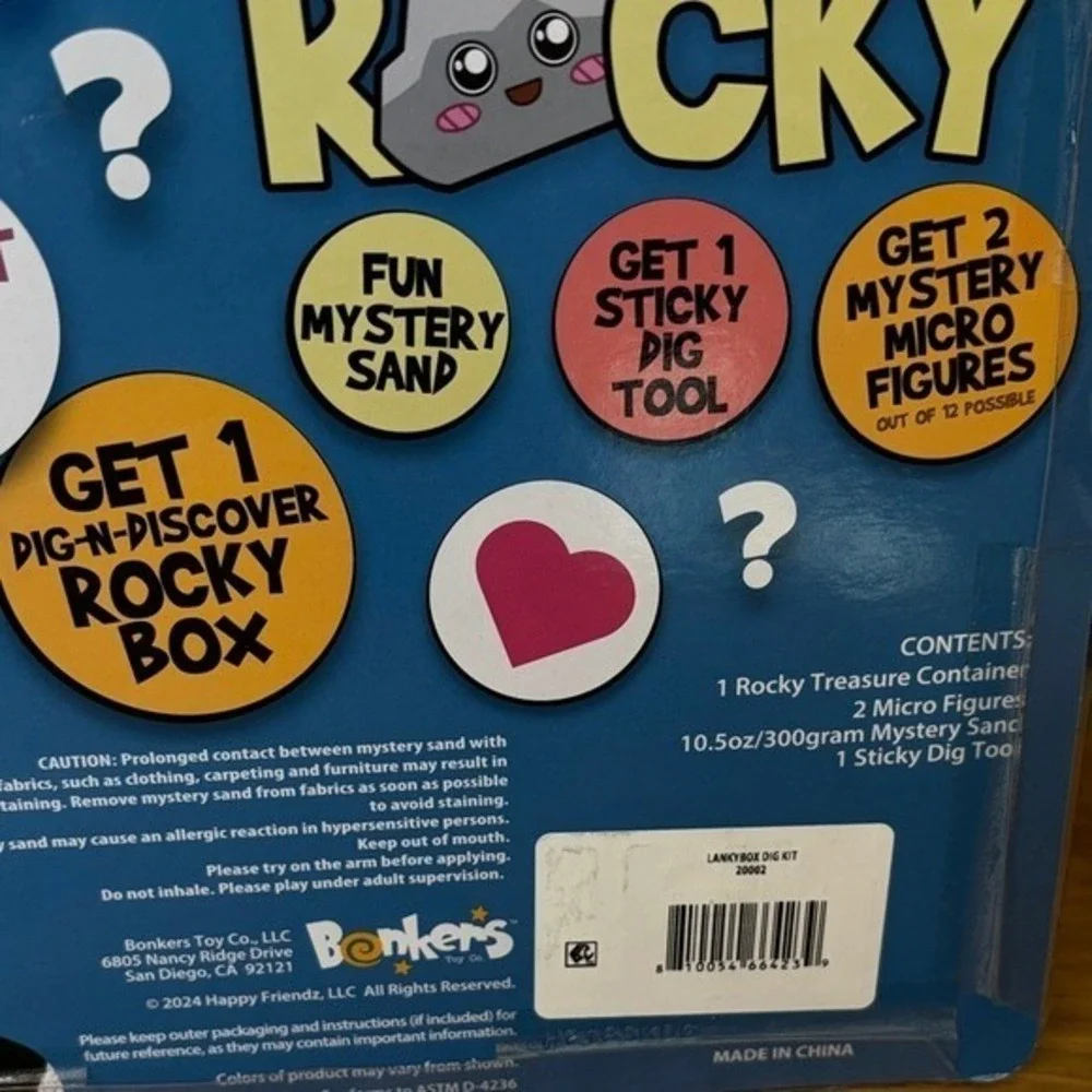 Bonkers Lanky Box Kids Dig-N-Discover Mystery Rocky Set NEW